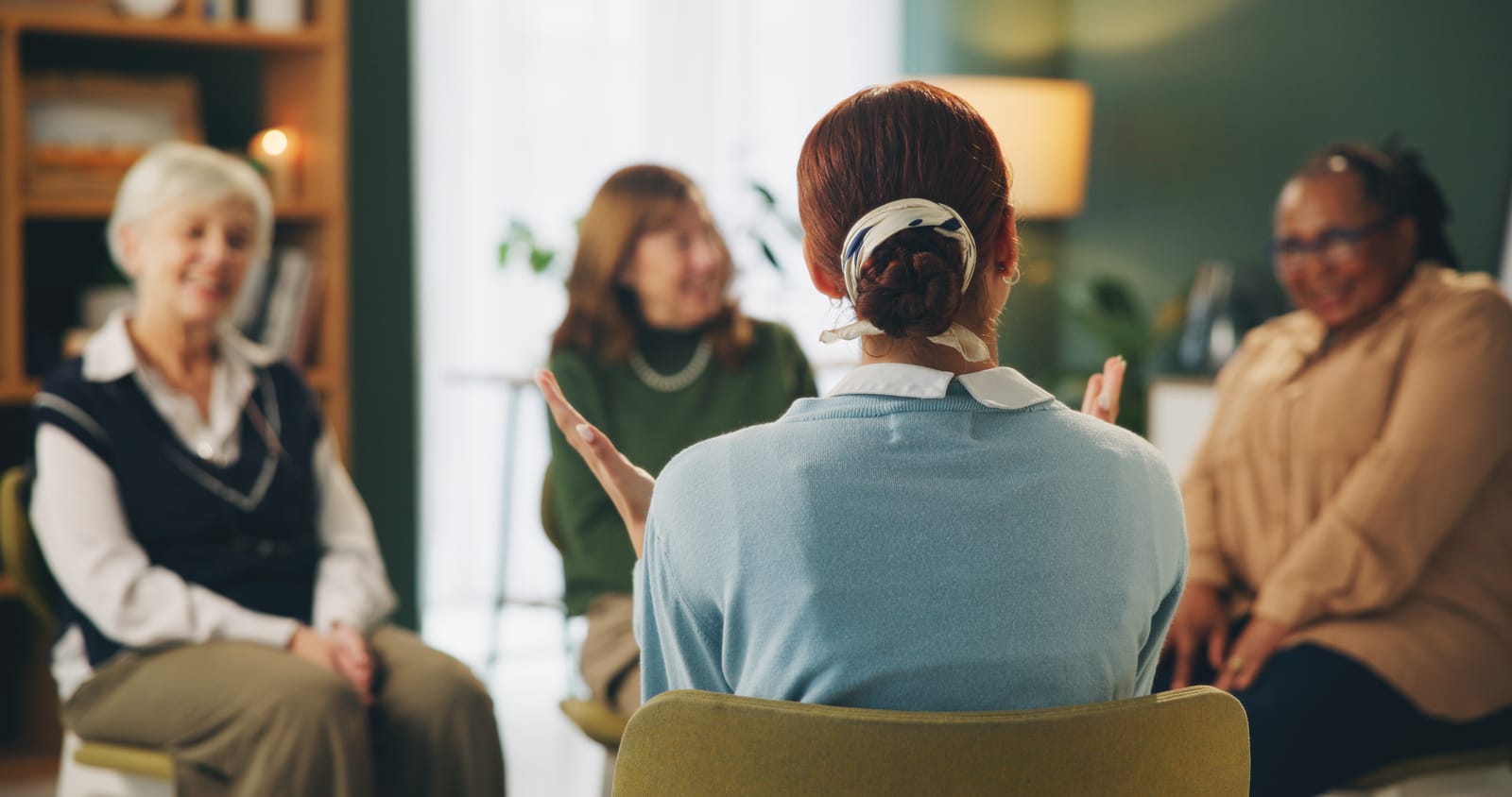 caregiver community support through group therapy of senior caregivers